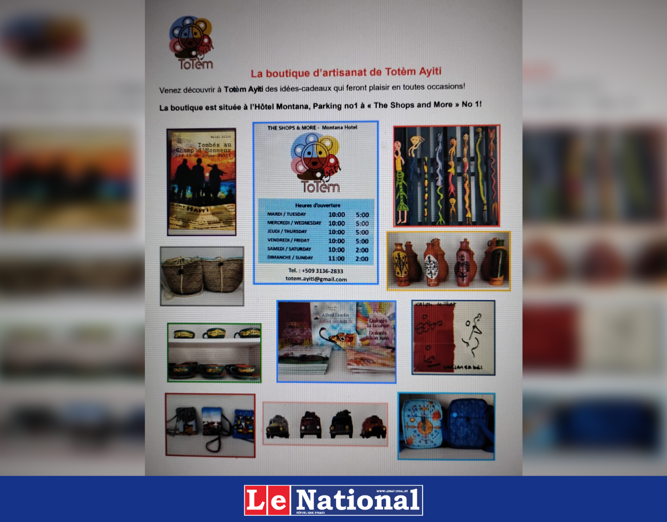 Un tour dans la boutique des souvenirs de Totèm Ayiti 